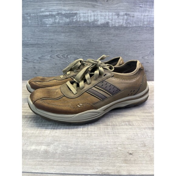 Skechers Mens 9 Classic Fit Air Cooled Memory Foam SN65055 Color DSCH Brown - Picture 1 of 10